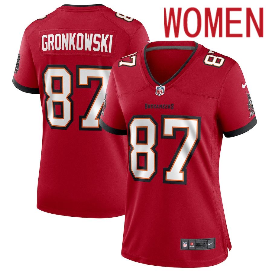 Women Tampa Bay Buccaneers 87 Rob Gronkowski Nike Red Game NFL Jersey